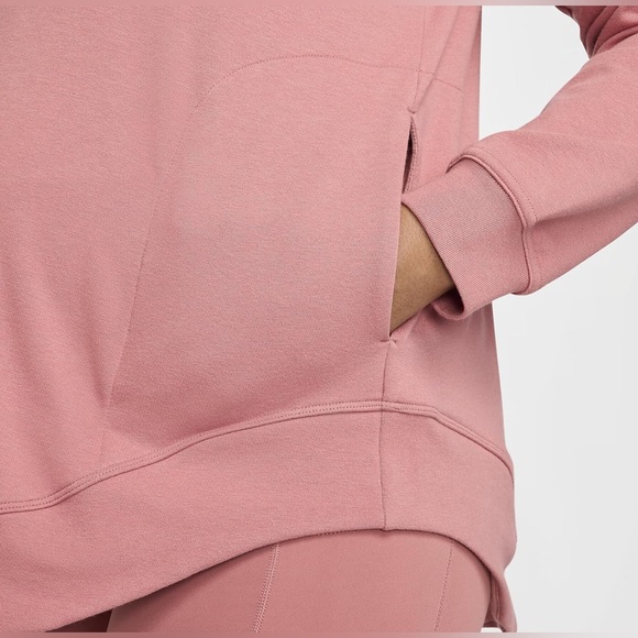 Nike Dri-fit Maternity Fit Reversible French Terry Pullover Top Canyon Pink Med - Picture 4 of 11